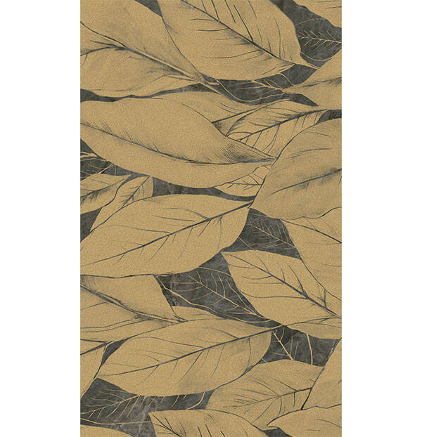 60X120 Azteca Cristallo Decorado 2 Habana Nero-Gold (2 Adet Takım) - 1