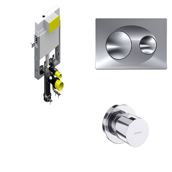 Bocchi Gömme Rezervuar Seti Savio Butonu+Rado Stop Valf - 1