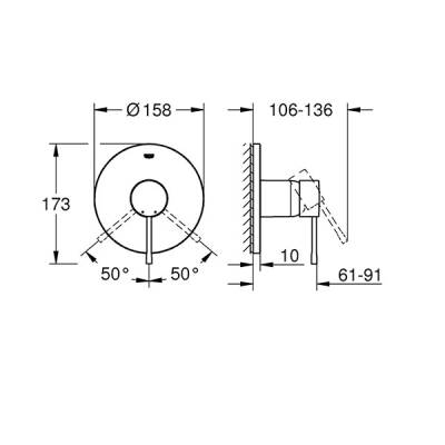 Grohe Ankastre Duş Bataryası 1 Çık. Essence Cool Sunrise - 2