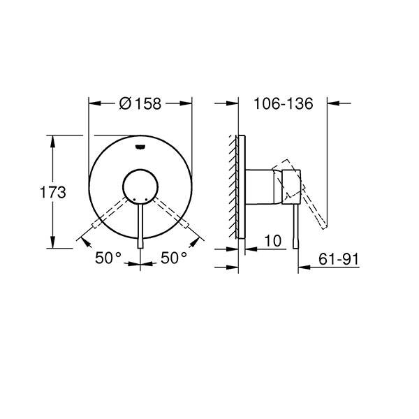 Grohe Ankastre Duş Bataryası 1 Çık. Essence Warm Sunset - 2