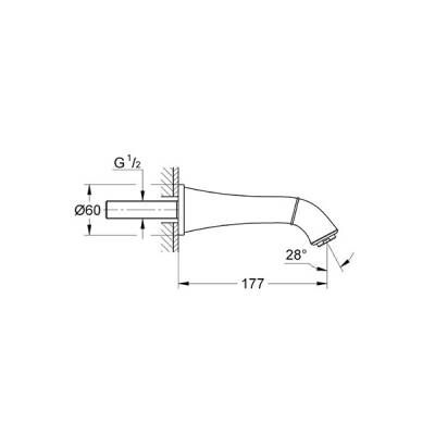Grohe Banyo Çıkış Ucu Gagası Grandera Krom/Altın - 13341IG0 - 2