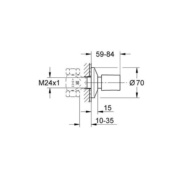 Grohe Bau Cosmopolitan Ankastre Stop Valf Brushed Warm Sunset  19917DL0 - 2