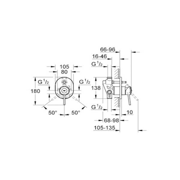 Grohe BauClassic Ankastre Banyo Duş Bataryası - 2