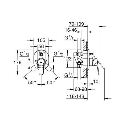 Grohe BauEdge Ankastre Banyo Duş Bataryası - 2