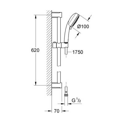Grohe Duş Seti 3 Akışlı Tempesta Krom - 27579002 - 2