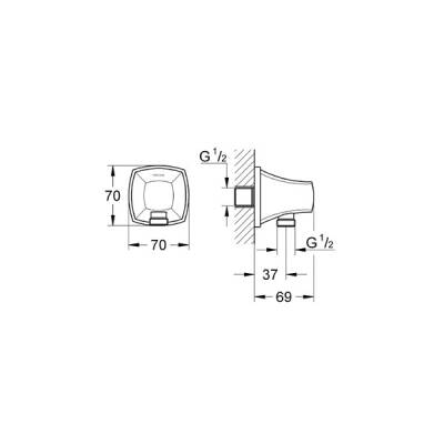 Grohe El Duş Çıkış Dirseği Grandera Krom/Altın - 27970IG0 - 2