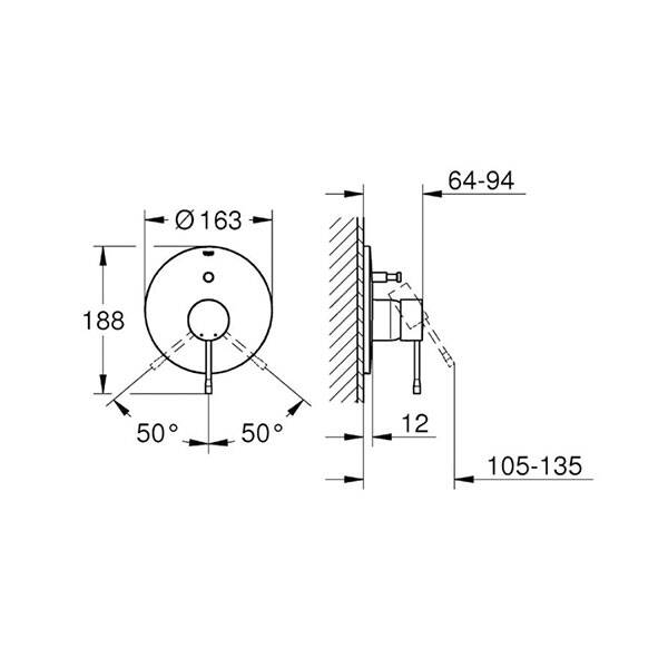 Grohe Essence New Ankastre Banyo Duş Bataryası Krom- 19285001 - 2
