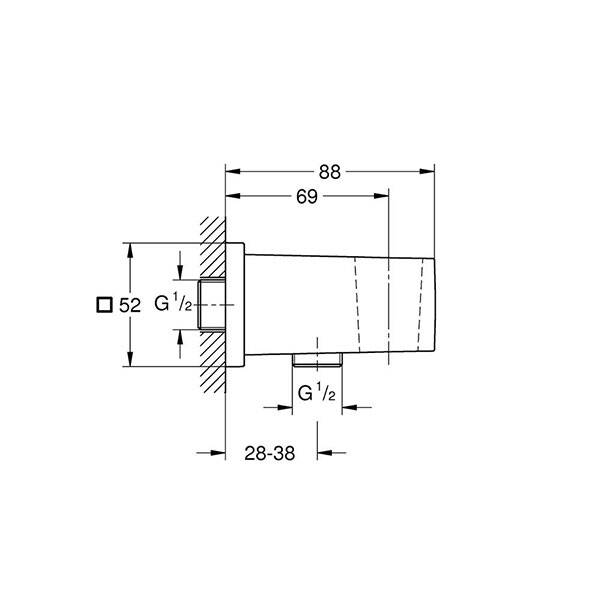 Grohe Euphoria Cube Askılı Duş Çıkış Dirseği Brushed Hard Graphite - 26370AL0 - 2