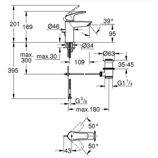 Grohe Eurosmart Tek Kumandalı Lavabo Bataryası S-Boyut-33265003 - 2