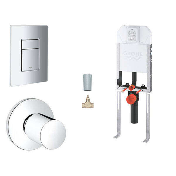 Grohe Gömme Rezervuar Uniset Pnömatik + Kumanda Paneli+Cosmopolitan Ankastre Stop Valf - 1