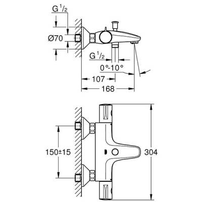 Grohe Grohtherm 800 Termostatik Banyo Bataryası - 2