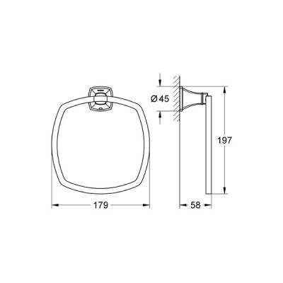 Grohe Halka Yuvarlak Havluluk Grandera Krom/Altın - 2