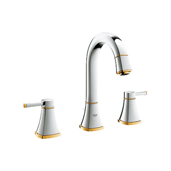 Grohe Lavabo Bataryası 3 Delikli Grandera Krom/Altın - 1