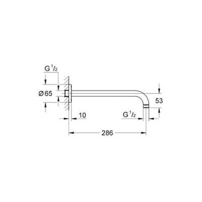 Grohe Rainshower® Tepe Duşu Dirseği Duvardan 286 mm - 2