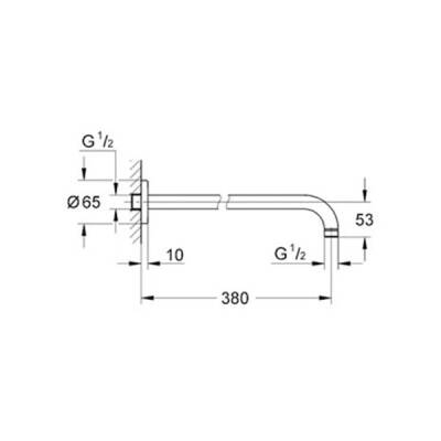 Grohe Rainshower® Tepe Duşu Dirseği Duvardan 380 mm - 2