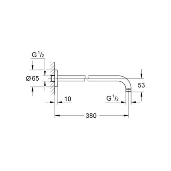 Grohe Rainshower® Tepe Duşu Dirseği Duvardan 380 mm - 2