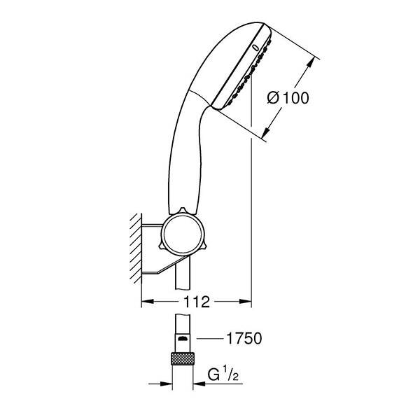 Grohe Tempesta 100 El Duşu Seti 2 Akışlı - 2760110E - 2
