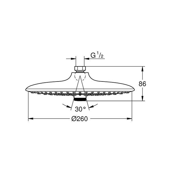 Grohe Tepe Duşu 26 cm 3 Akışlı Euphoria Krom - 2