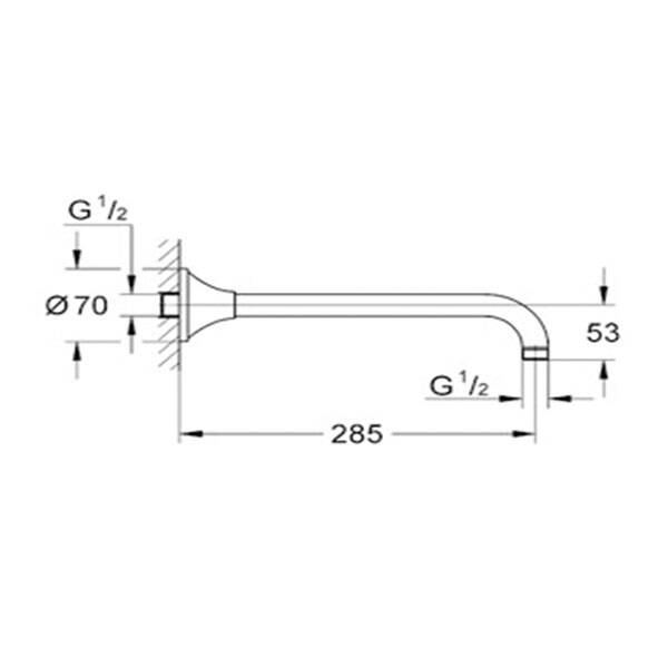 Grohe Tepe Duşu Dirseği 285 mm Grandera Krom/Altın - 2