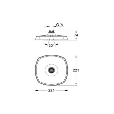 Grohe Tepe Duşu Tek Akış Grandera 22x22 cm Krom/Altın - 2