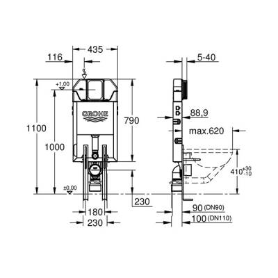 Grohe Gömme Rezervuar Uniset Pnömatik 89 mm Ayak Dahil - 2