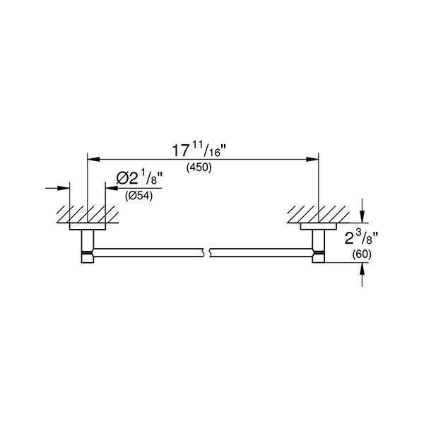 Grohe Uzun Havluluk 45 cm Essentials Cool Sunrise - 40688GL1 - 2