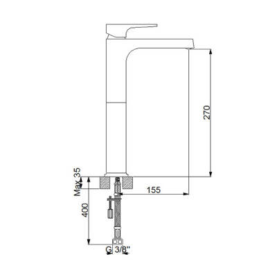 Newarc Aqua Çanak Lavabo Bataryası Mat Beyaz - 2