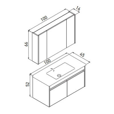 Orka Arno 100 cm Kapaklı Banyo Dolabı - 6