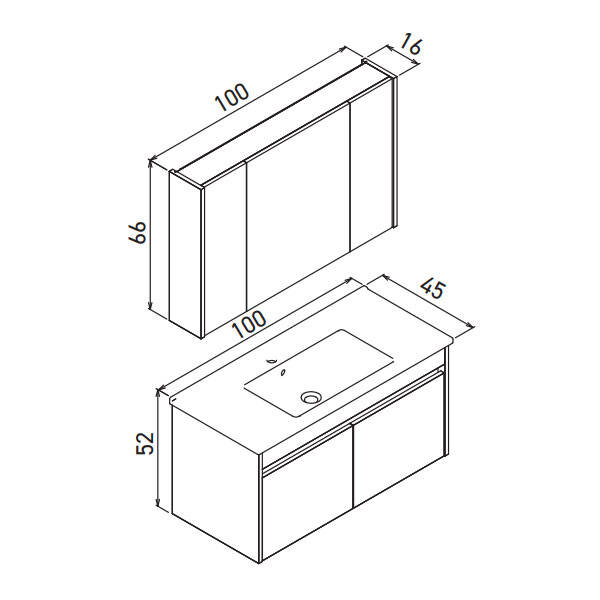 Orka Arno 100 cm Kapaklı Banyo Dolabı - 6