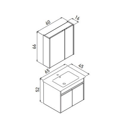 Orka Arno 65 cm Kapaklı Banyo Dolabı - 5