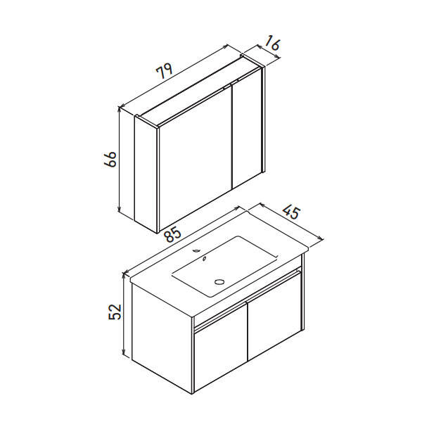 Orka Arno 85 cm Kapaklı Banyo Dolabı - 6