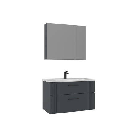 Orka Bari Thermold 85 cm Ayna Dolaplı Banyo Dolabı Takımı - 2