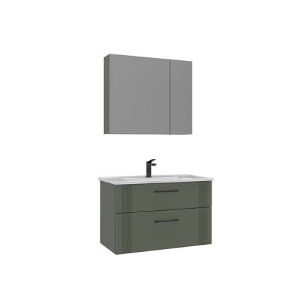 Orka Bari Thermold 85 cm Ayna Dolaplı Banyo Dolabı Takımı - 4