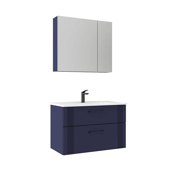 Orka Bari Thermold 85 cm Ayna Dolaplı Banyo Dolabı Takımı - 3