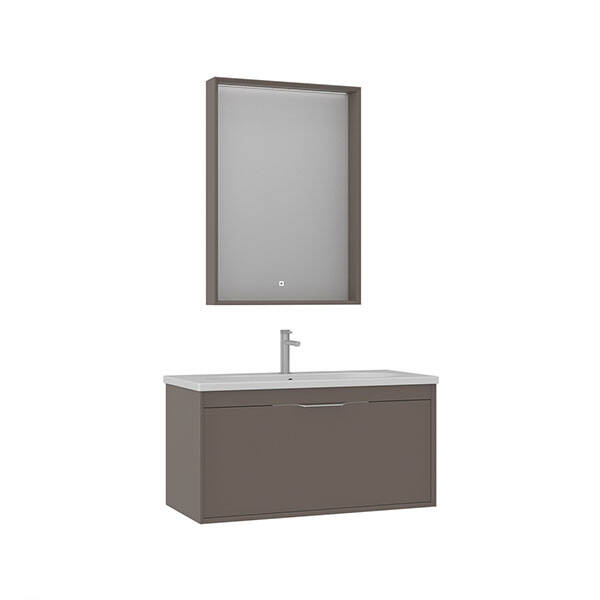 Orka Clay 100 cm Tek Çekmeceli Banyo Dolabı - 1