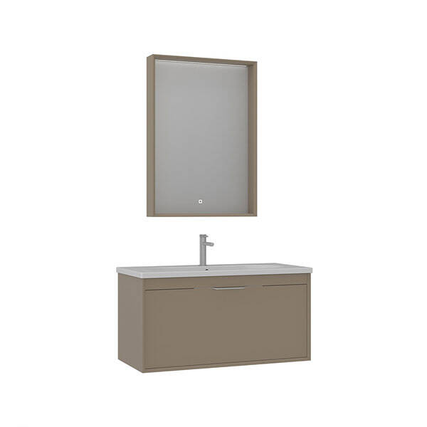 Orka Clay 100 cm Tek Çekmeceli Banyo Dolabı - 2