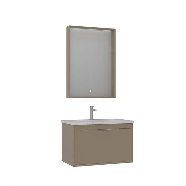 Orka Clay 80 cm Tek Çekmeceli Banyo Dolabı - 2