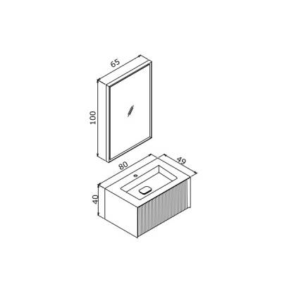 Orka Cube 80 cm Banyo Dolabı - 6