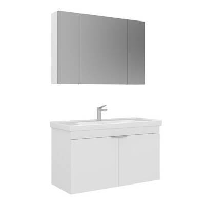 Orka Desna 100 cm Ayna Dolaplı Banyo Dolabı - Orka