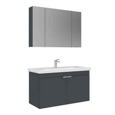 Orka Desna 100 cm Ayna Dolaplı Banyo Dolabı - 2