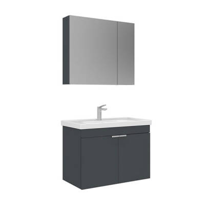 Orka Desna 80 cm Ayna Dolaplı Banyo Dolabı - 2