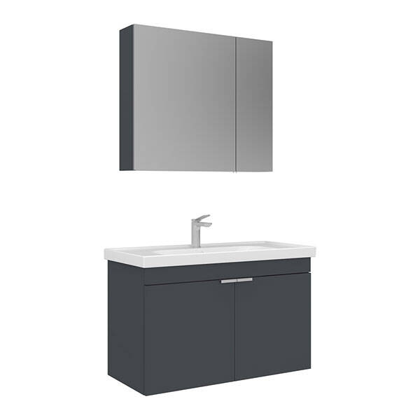 Orka Desna 90 cm Ayna Dolaplı Banyo Dolabı - 2