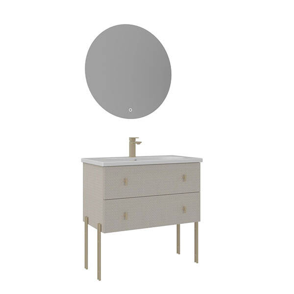 Orka Milazzo Ayna Dolaplı 80 cm Ayaklı Takım - 1