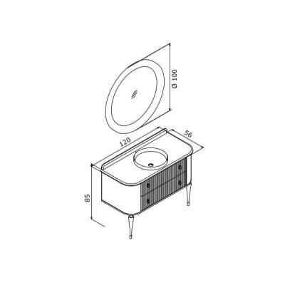 Orka Felice Ahşap Ayaklı 120 cm Banyo Dolabı - 11