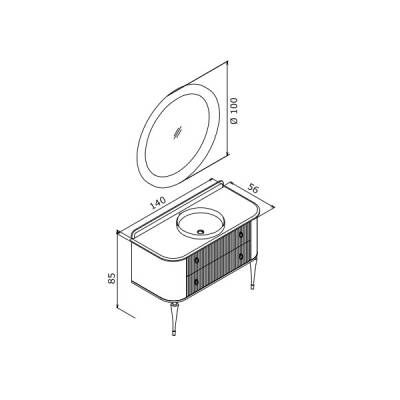 Orka Felice Ahşap Ayaklı 140 cm Banyo Dolabı - 11