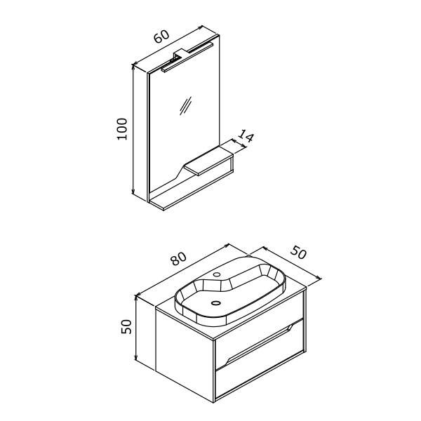 Orka Galia 80 cm Banyo Dolabı - 3