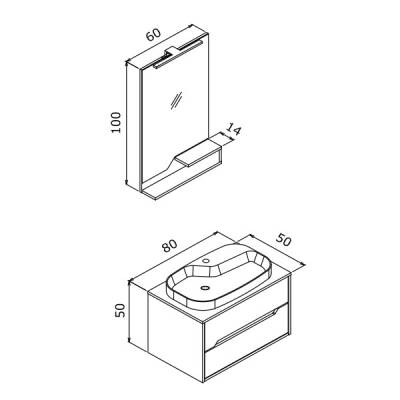 Orka Galia 80 cm Banyo Dolabı - 4