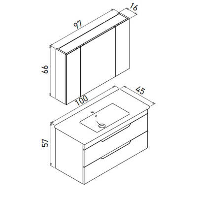 Orka Lena 100 cm Banyo Dolabı - 2