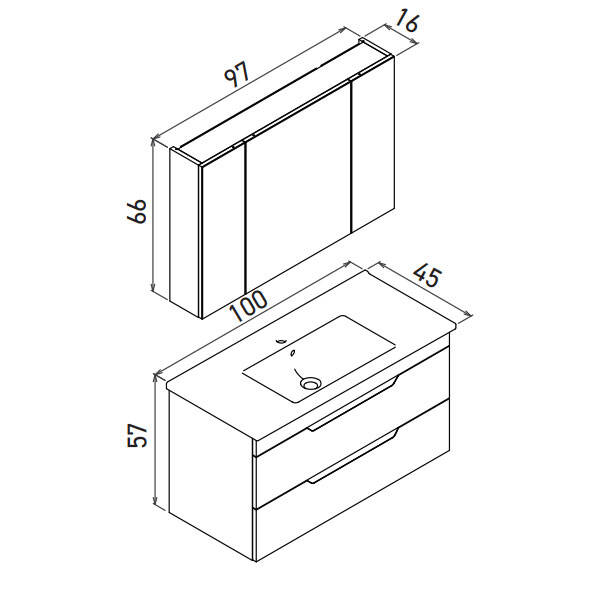 Orka Lena 100 cm Banyo Dolabı - 2