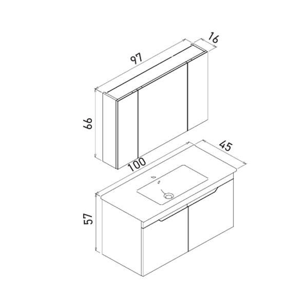 Orka Lena 100 cm Banyo Dolabı - 2
